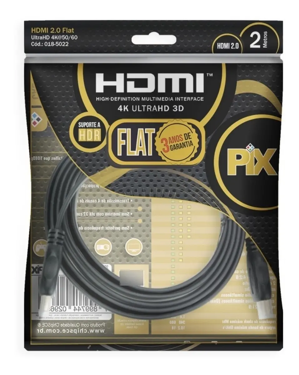 CABO HDMI FLAT 20 19 PINOS 4K 2 METROS