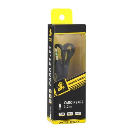 CABO P2 ESTEREO FLAT 120M PRETO 5+ 0180022